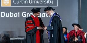 Curtin Dubai academic recognised as John Curtin Distinguished Professor; University awards PhD for significant research contribution 